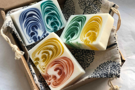 Pack "Frescor" – Jabones Creativos de Naranja y Jengibre, Limón y Aroma Marino